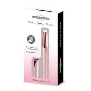 Rose Gold Bling Beauty Portable Rechargeable Electric Eyebrow Trimmer LED Light